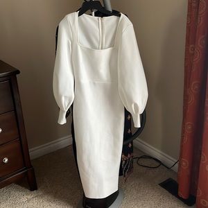 White Formal Boat Neck Bodycon Dress